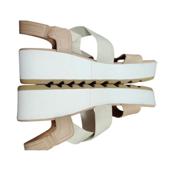 Sorel Cameron Flatform Slingback Sandal Honest Beige Chalk White Size 9.5 - Picture 6 of 11